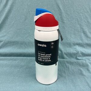 Owala, Glowing Neptune with Red, White, and Boom lid